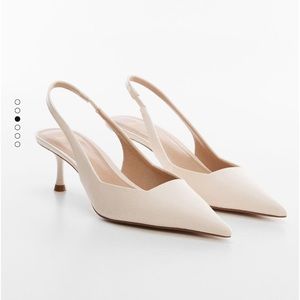 Mango pointed toe kitten heels